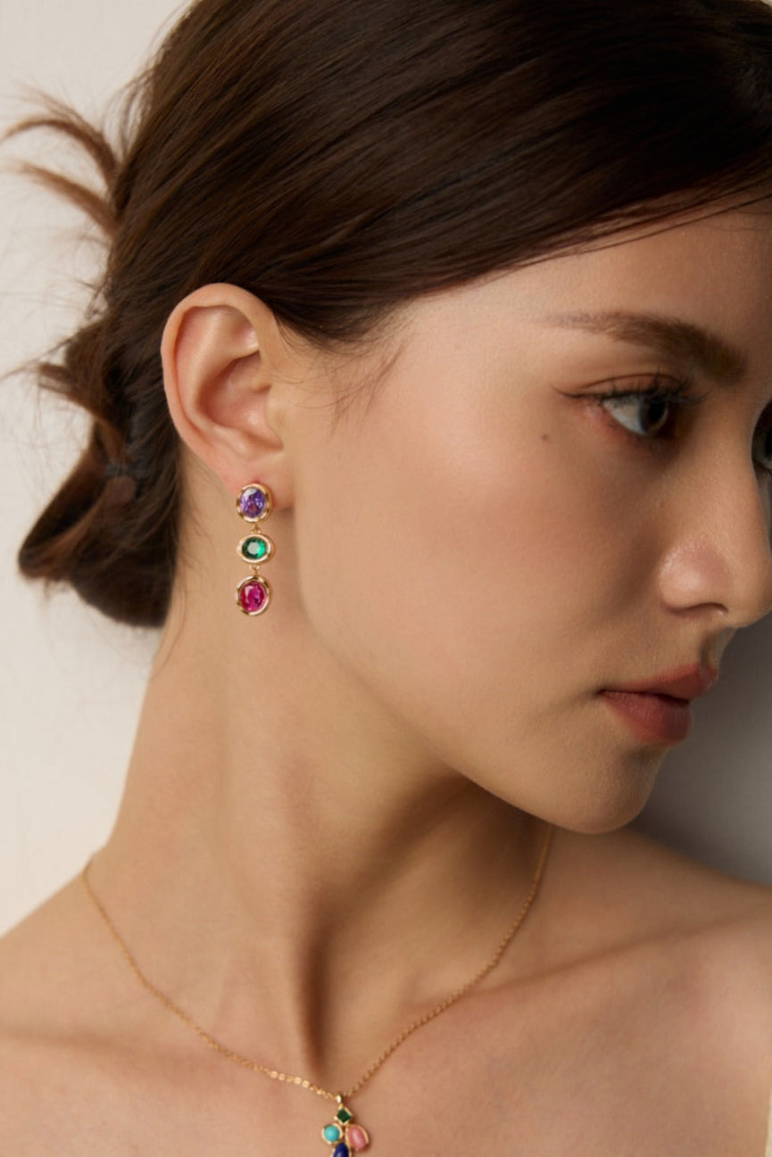 Tricolore Drop Earrings