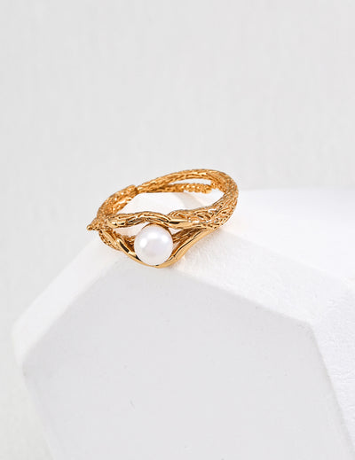 Perla Intrecciata Ring