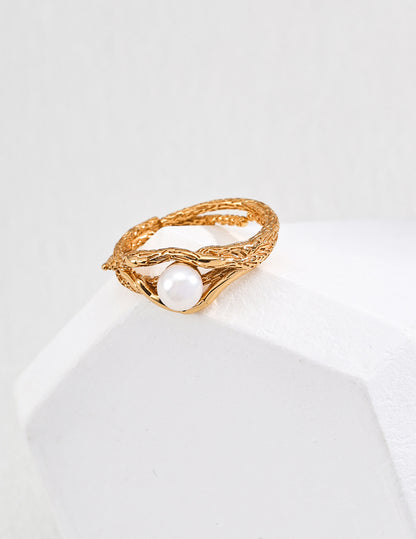 Perla Intrecciata Ring