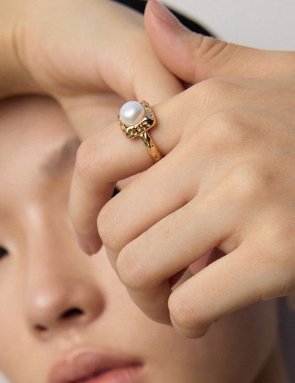 Perla Martellata Ring