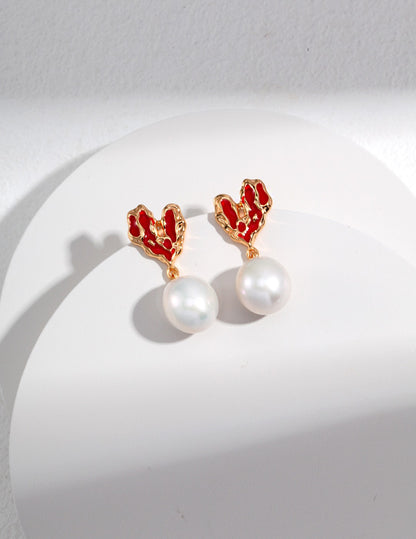 Cuore di Corallo Earrings